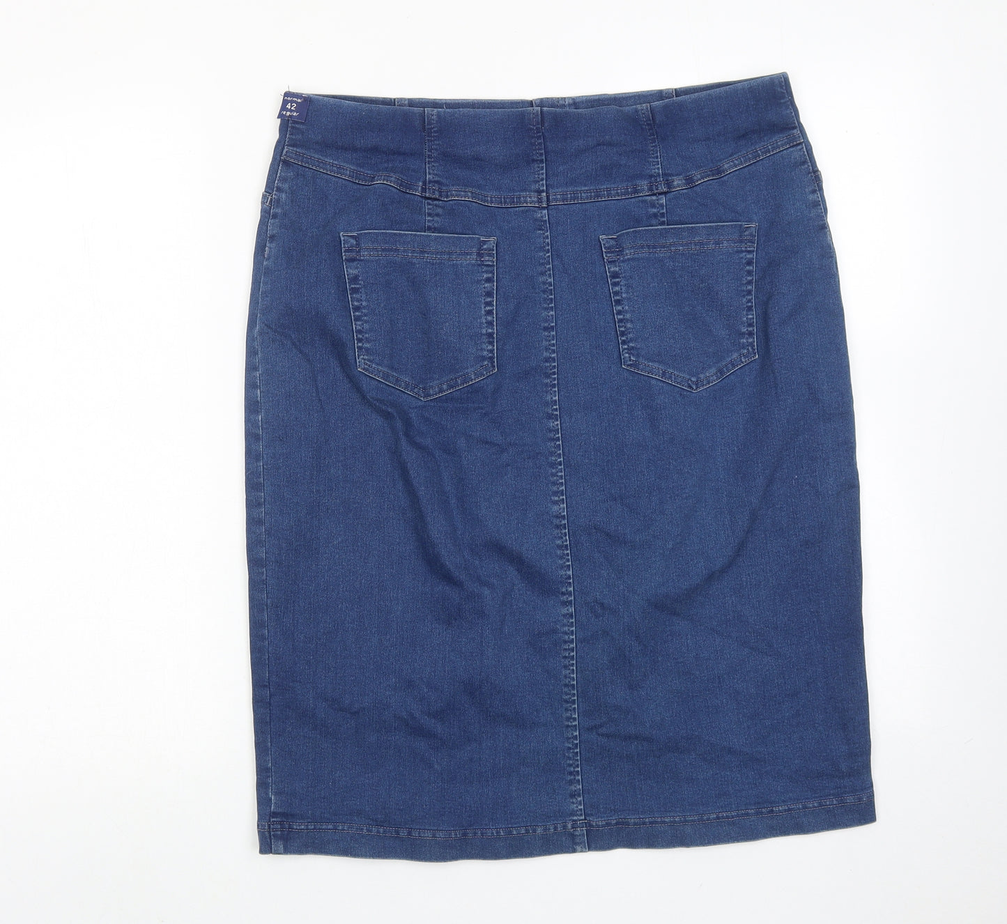 Robell Womens Blue Cotton A-Line Skirt Size 16