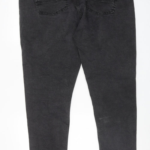 Jacamo Mens Grey Cotton Skinny Jeans Size 42 in Regular Zip - Short leg