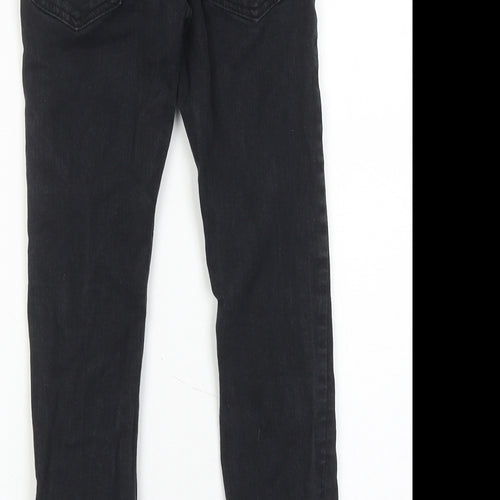 H&M Boys Black Cotton Skinny Jeans Size 9-10 Years Regular Zip