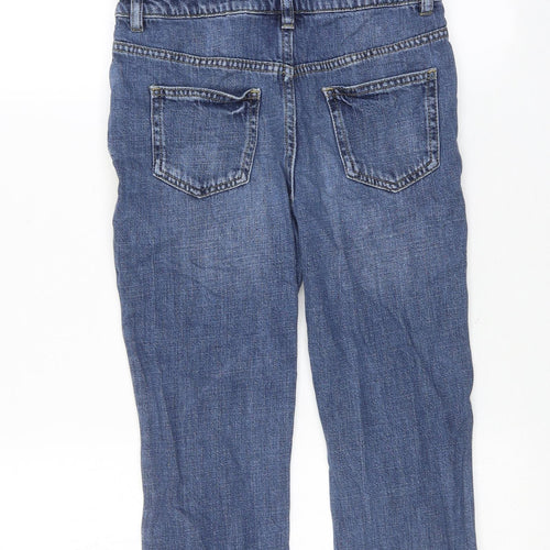 Marks and Spencer Girls Blue Cotton Dungaree One-Piece Size 8-9 Years Button