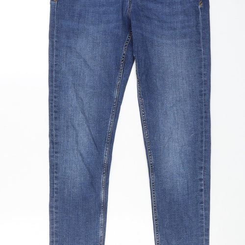 Zara Womens Blue Cotton Skinny Jeans Size 12 Regular Zip