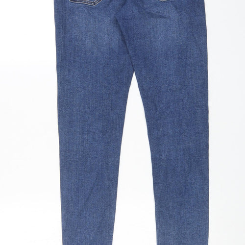 Zara Womens Blue Cotton Skinny Jeans Size 12 Regular Zip