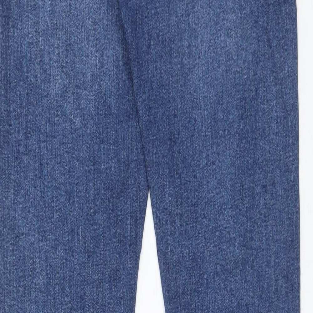 Zara Womens Blue Cotton Skinny Jeans Size 12 Regular Zip