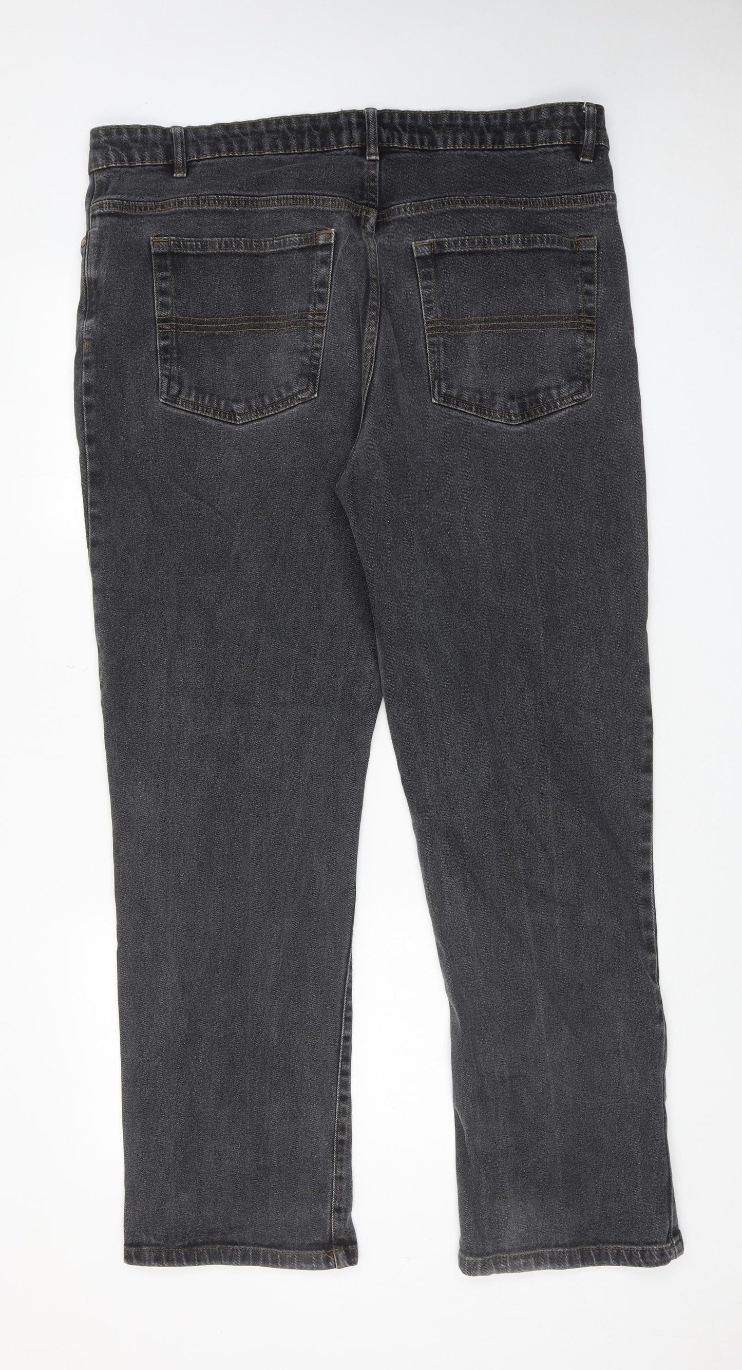 Union Blues Mens Grey Cotton Straight Jeans Size 38 in Regular Zip