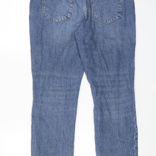 River Island Womens Blue Cotton Straight Jeans Size 12 Regular Zip