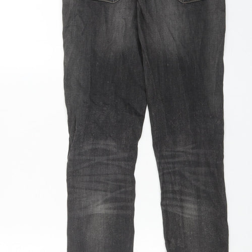 Zara Womens Grey Cotton Skinny Jeans Size 8 Regular Zip