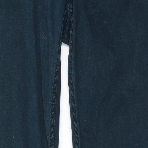 Marks and Spencer Womens Green Cotton Skinny Jeans Size 12 Regular Zip