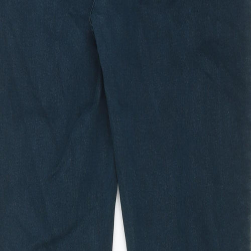 Marks and Spencer Womens Green Cotton Skinny Jeans Size 12 Regular Zip