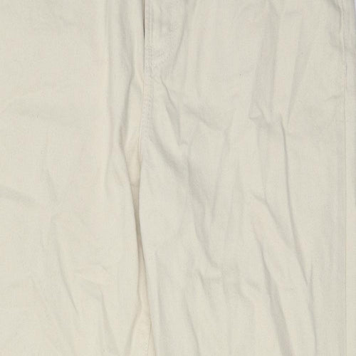 Denim & Co. Womens Beige Cotton Straight Jeans Size 14 Regular Zip