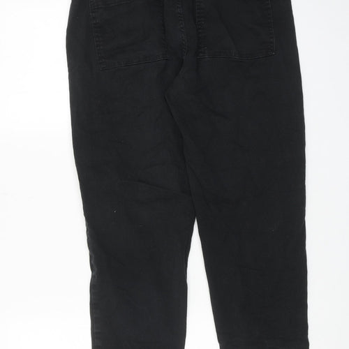 F&F Womens Black Cotton Straight Jeans Size 10 Regular Zip - Cargo