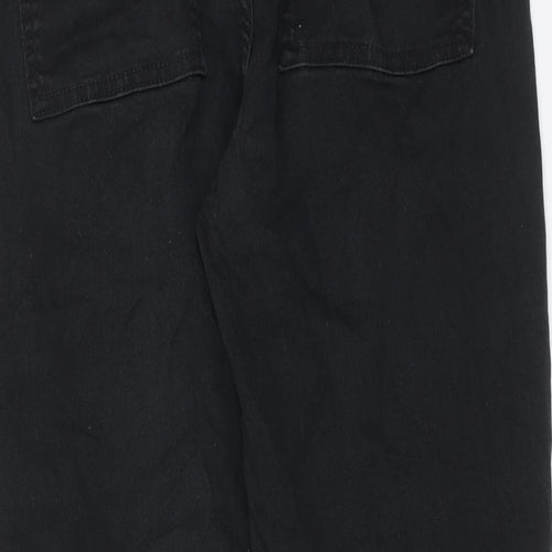 F&F Womens Black Cotton Straight Jeans Size 10 Regular Zip - Cargo