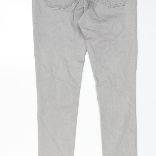 Denim & Co. Womens Grey Cotton Skinny Jeans Size 12 Regular Zip