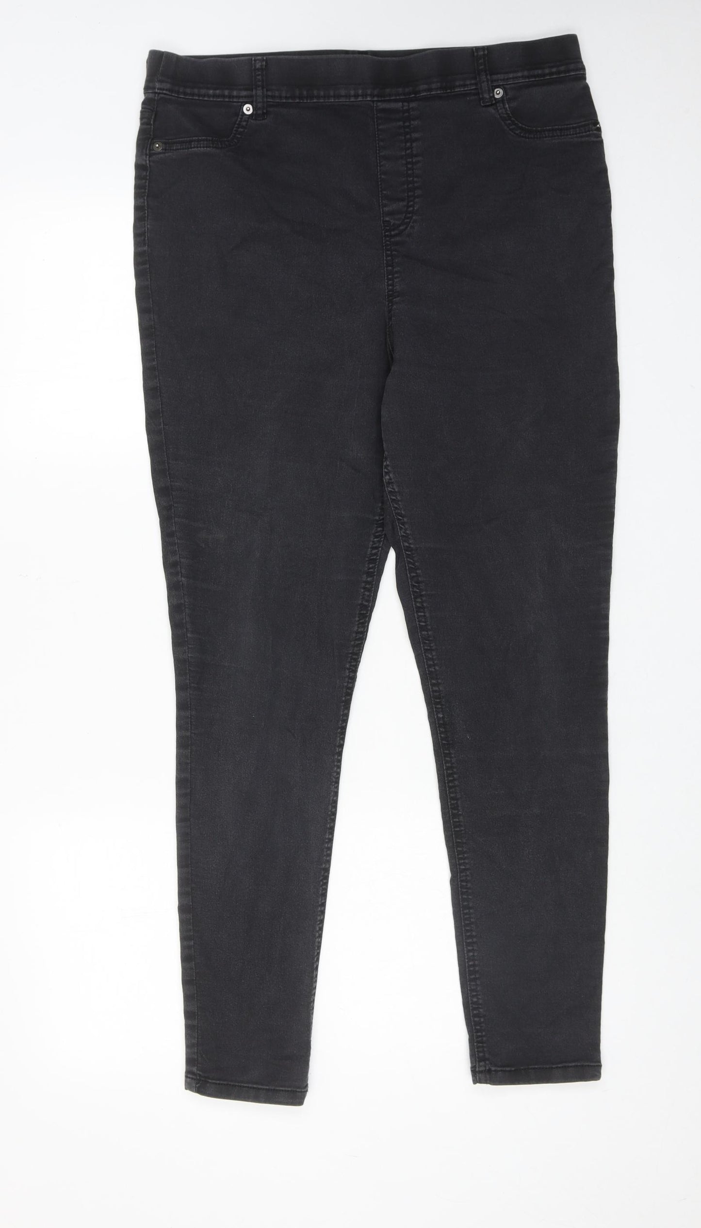 F&F Womens Black Cotton Jegging Jeans Size 16 Regular