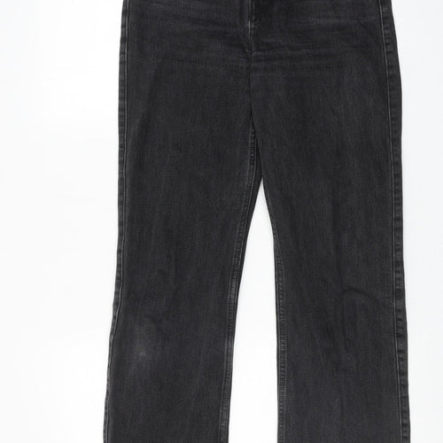 Weekday Womens Black Cotton Straight Jeans Size 25 in L30 in Regular Zip