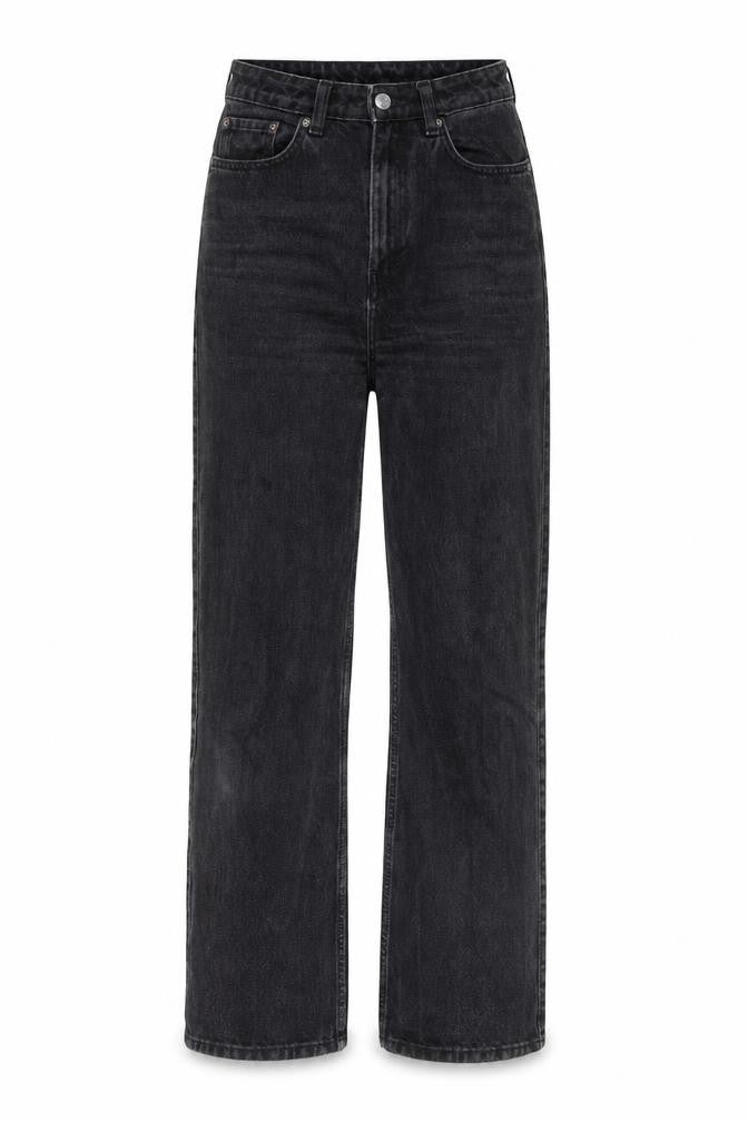 Weekday Womens Black Cotton Straight Jeans Size 25 in L30 in Regular Zip