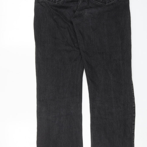 Weekday Womens Black Cotton Straight Jeans Size 25 in L30 in Regular Zip