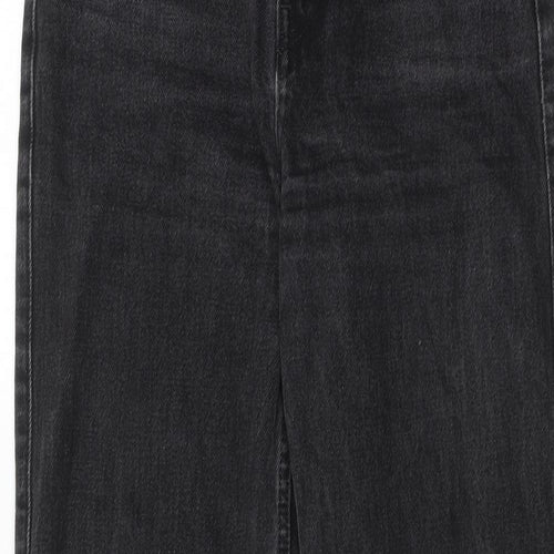 Weekday Womens Black Cotton Straight Jeans Size 25 in L30 in Regular Zip