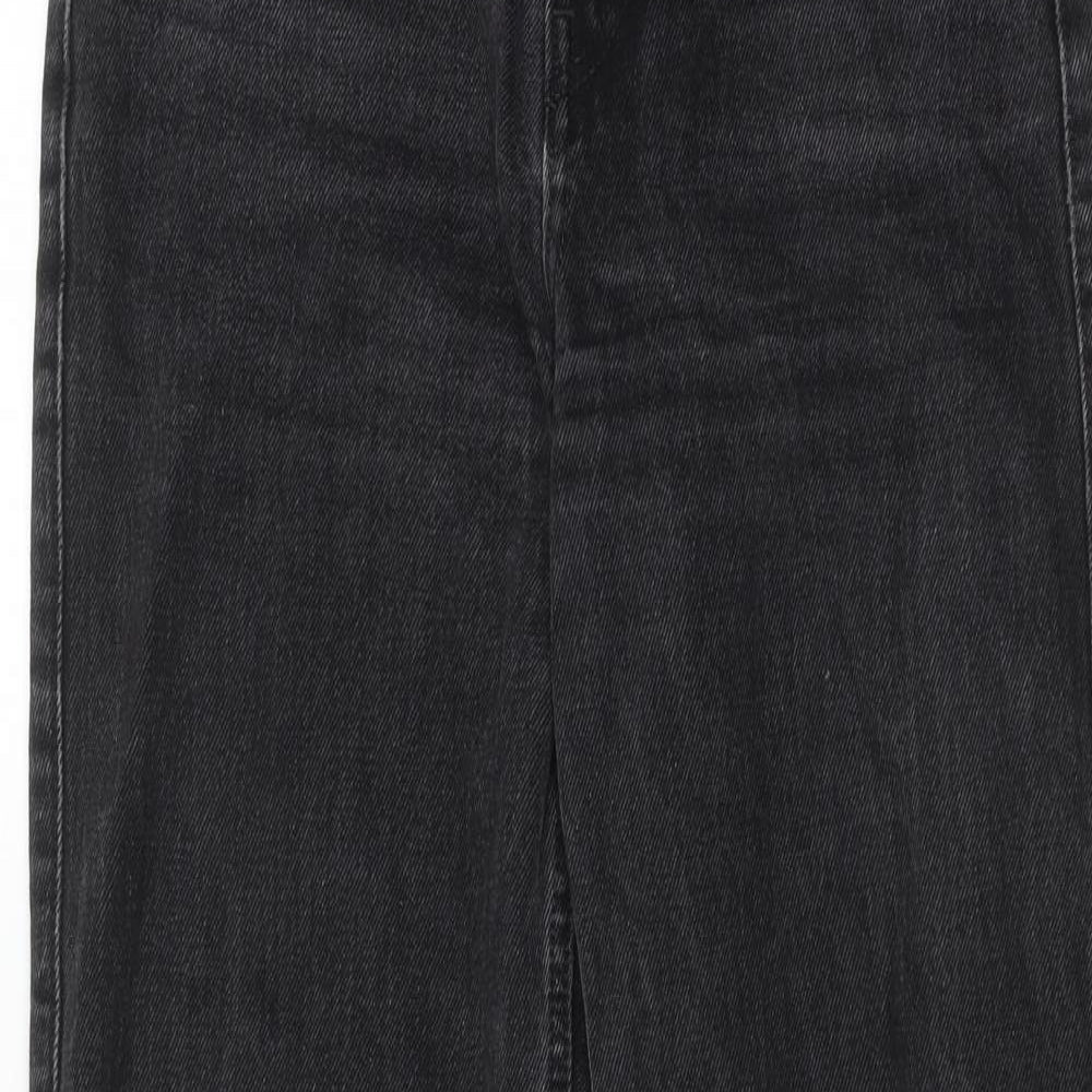Weekday Womens Black Cotton Straight Jeans Size 25 in L30 in Regular Zip