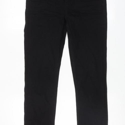 Marks and Spencer Womens Blue Cotton Straight Jeans Size 10 Slim Zip