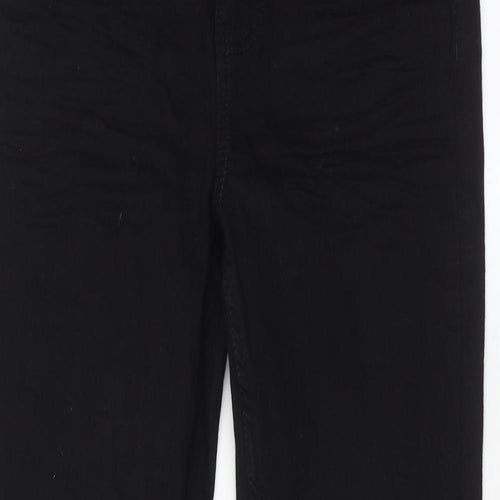 Marks and Spencer Womens Blue Cotton Straight Jeans Size 10 Slim Zip