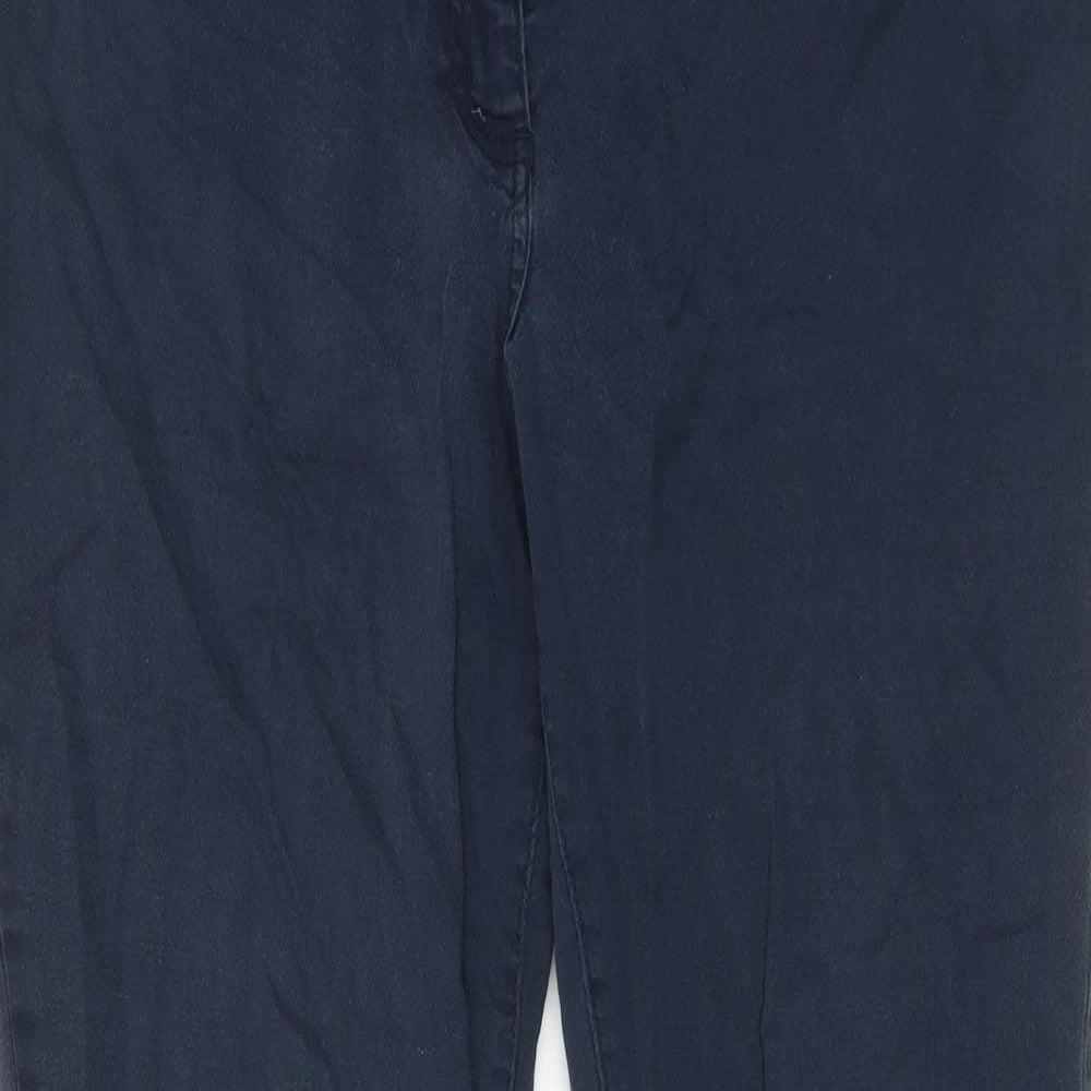 F&F Womens Blue Cotton Straight Jeans Size 18 Regular Zip