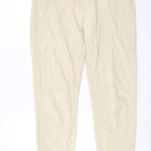 Denim & Co. Womens Beige Cotton Trousers Size 10 Regular Zip
