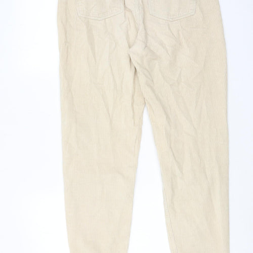Denim & Co. Womens Beige Cotton Trousers Size 10 Regular Zip