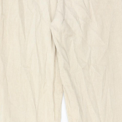 Denim & Co. Womens Beige Cotton Trousers Size 10 Regular Zip