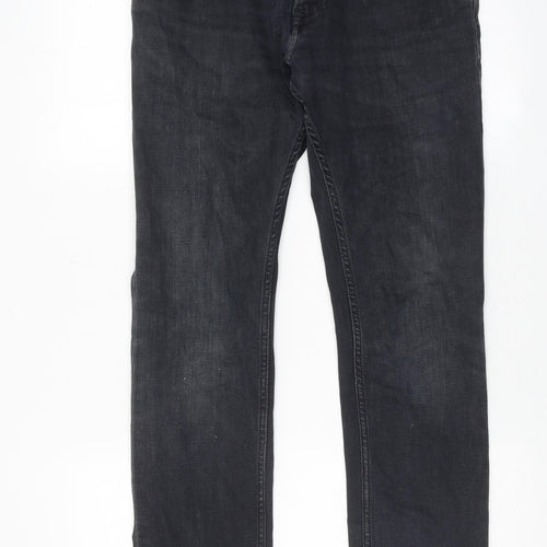 Tommy Jeans Mens Black Cotton Straight Jeans Size 30 in L32 in Regular Zip
