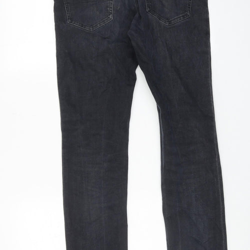 Tommy Jeans Mens Black Cotton Straight Jeans Size 30 in L32 in Regular Zip