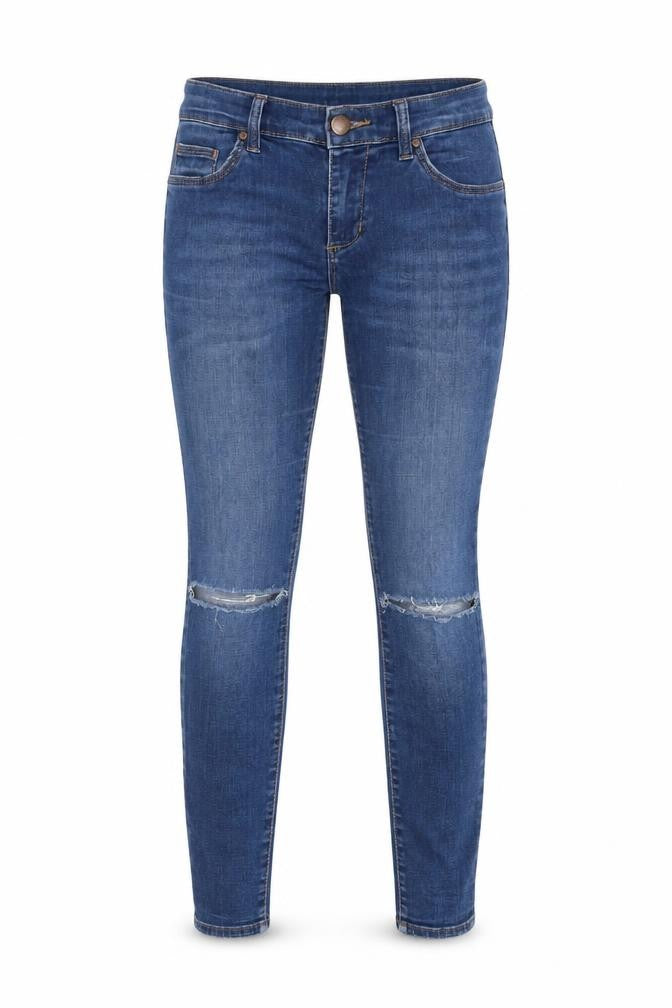 Topshop Womens Blue Cotton Skinny Jeans Size 28 in L30 in Regular Zip