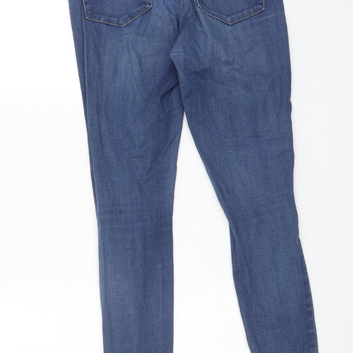 Topshop Womens Blue Cotton Skinny Jeans Size 28 in L30 in Regular Zip