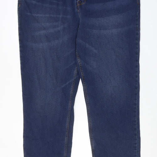 TU Mens Blue Cotton Straight Jeans Size 40 in Regular Zip - Short leg