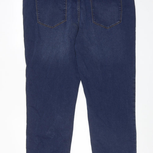 TU Mens Blue Cotton Straight Jeans Size 40 in Regular Zip - Short leg