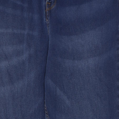 TU Mens Blue Cotton Straight Jeans Size 40 in Regular Zip - Short leg