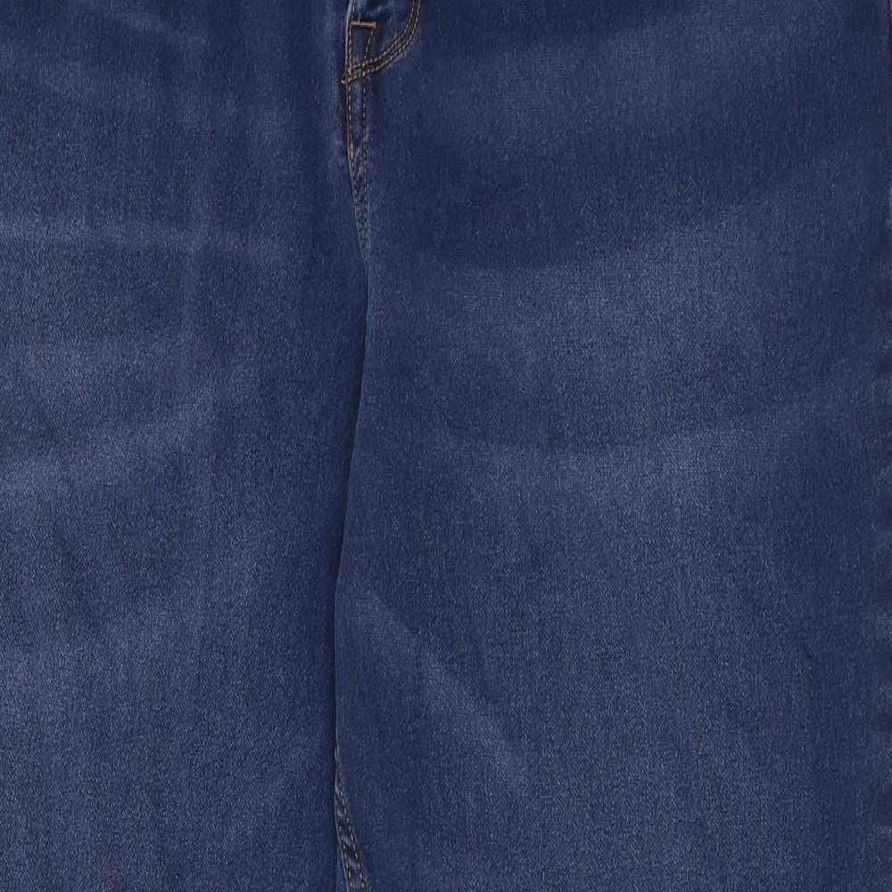 TU Mens Blue Cotton Straight Jeans Size 40 in Regular Zip - Short leg