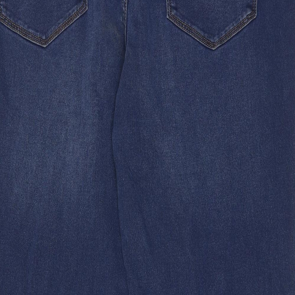 TU Mens Blue Cotton Straight Jeans Size 40 in Regular Zip - Short leg