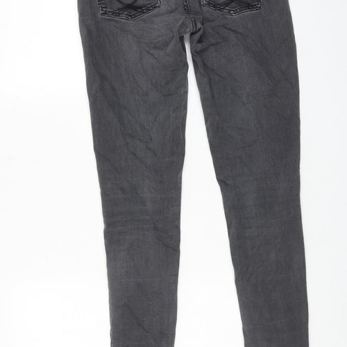 Warehouse Womens Black Cotton Skinny Jeans Size 12 Regular Zip
