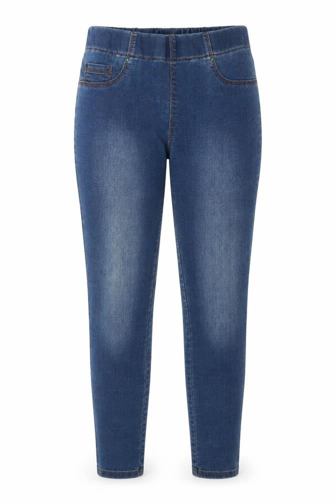 Front view of Papaya women’s blue cotton jegging jeans, size UK 8, regular