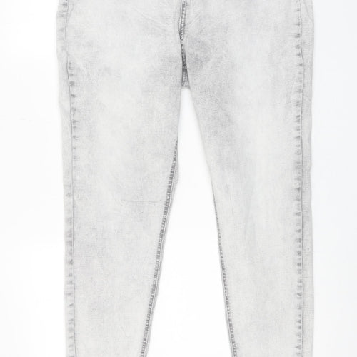 TU Womens Grey Cotton Skinny Jeans Size 20 Regular Zip