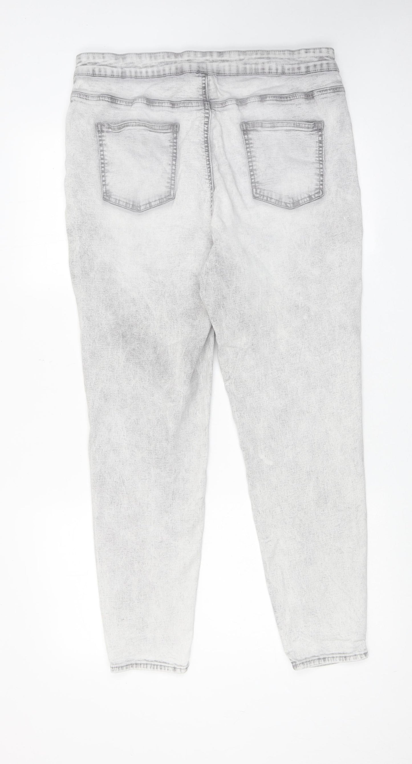 TU Womens Grey Cotton Skinny Jeans Size 20 Regular Zip