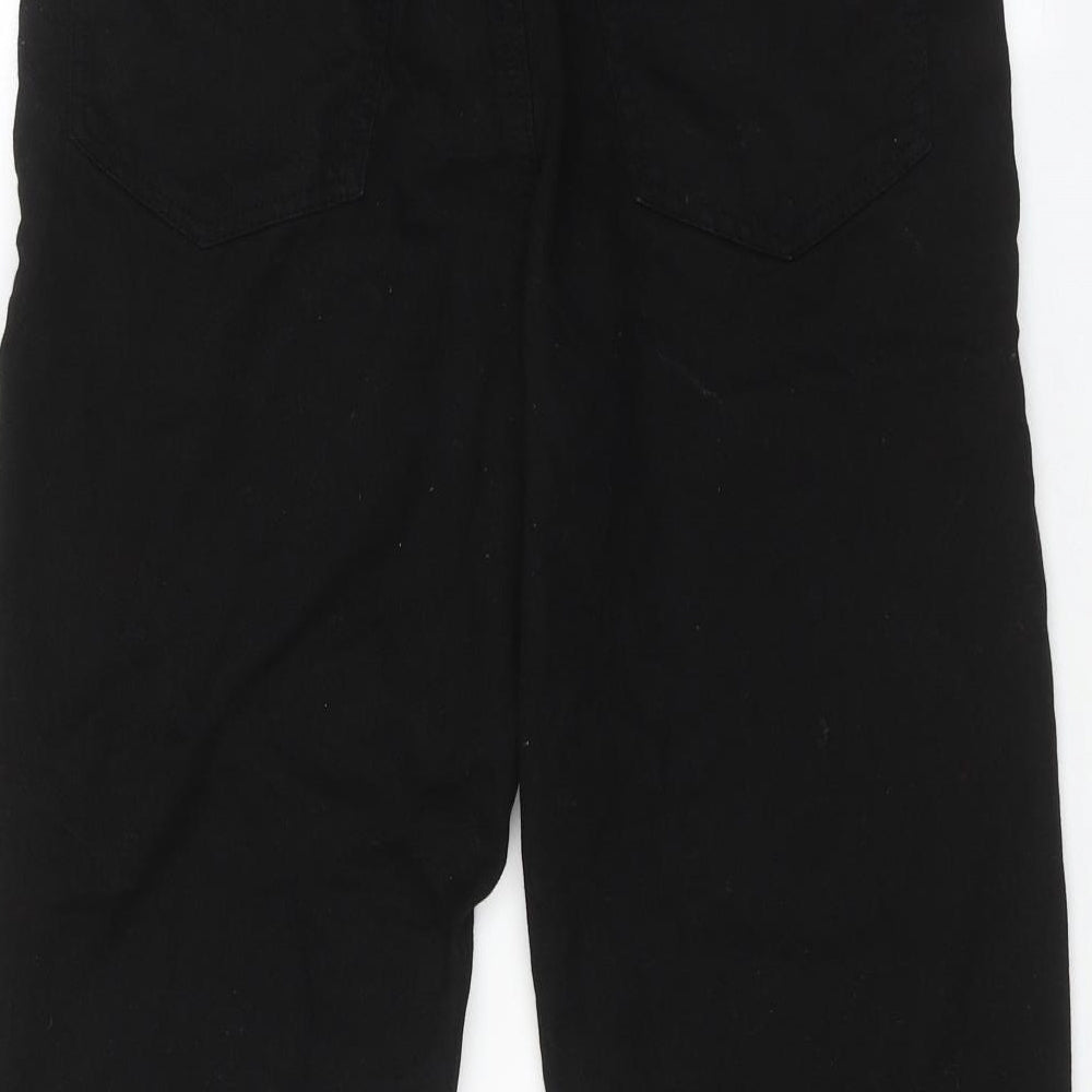 Zara Womens Black Cotton Straight Jeans Size 8 Regular Zip
