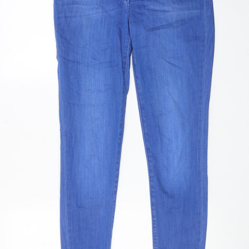 White Stuff Womens Blue Cotton Skinny Jeans Size 10 Regular Zip