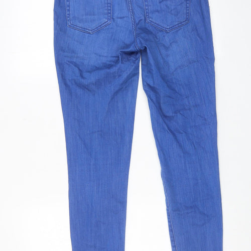 White Stuff Womens Blue Cotton Skinny Jeans Size 10 Regular Zip