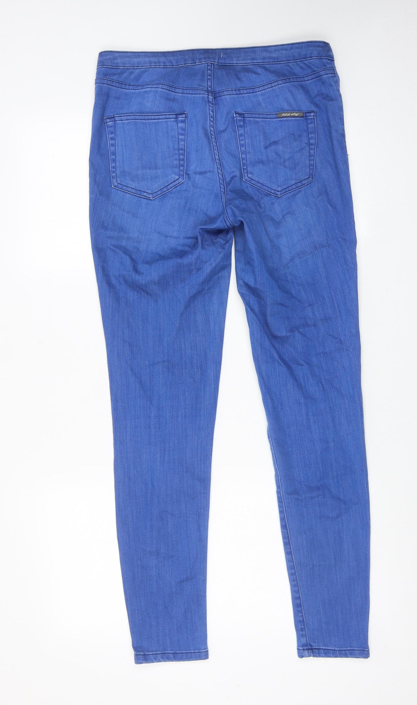 White Stuff Womens Blue Cotton Skinny Jeans Size 10 Regular Zip