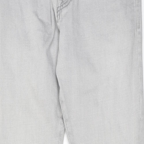H&M Mens Grey Cotton Straight Jeans Size 32 in L32 in Regular Button