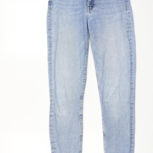 Zara Womens Blue Cotton Skinny Jeans Size 8 Regular Zip