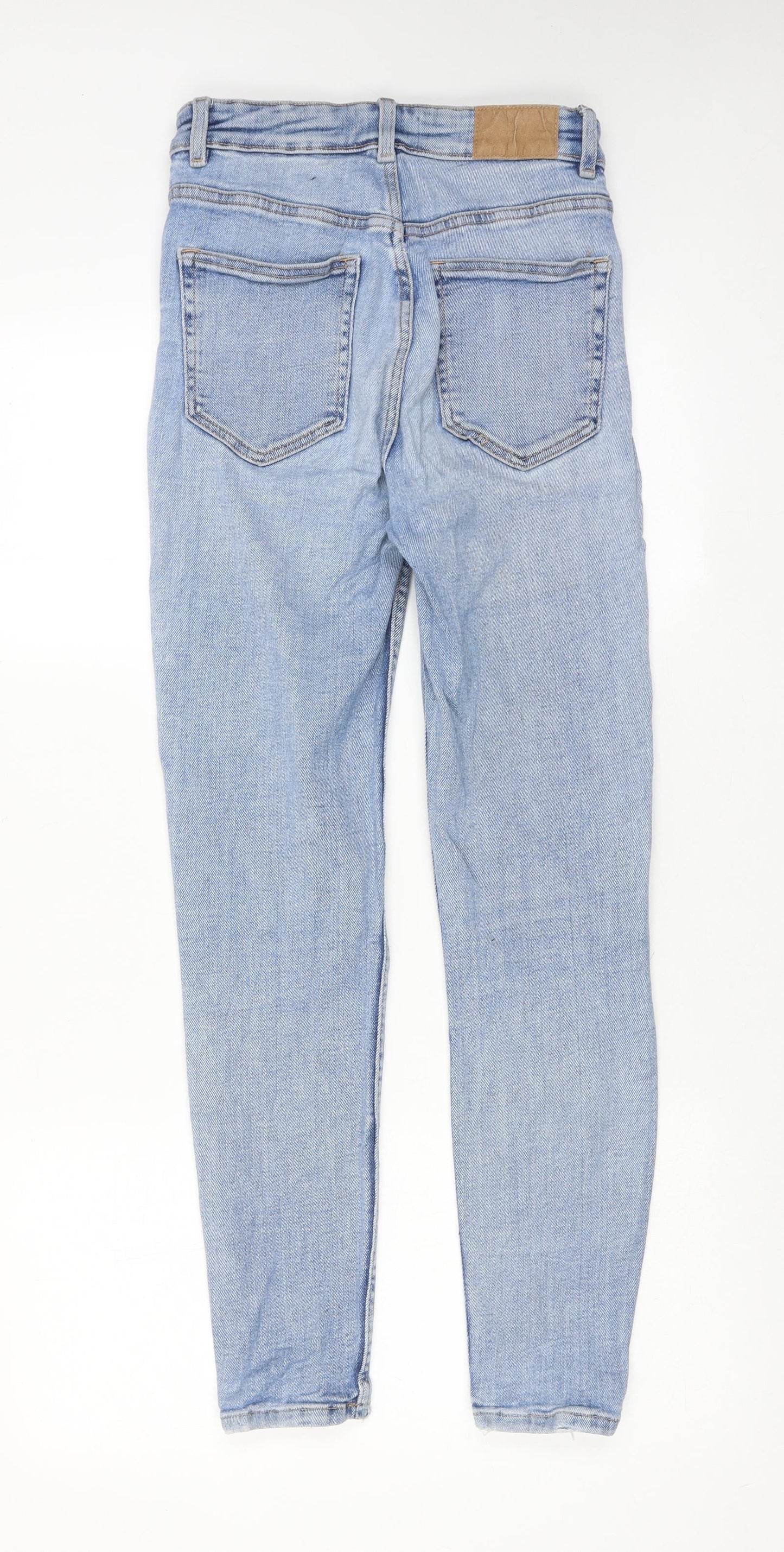 Zara Womens Blue Cotton Skinny Jeans Size 8 Regular Zip