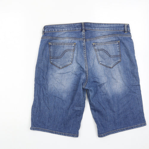 Fat Face Womens Blue Cotton Bermuda Shorts Size 12 Regular Zip