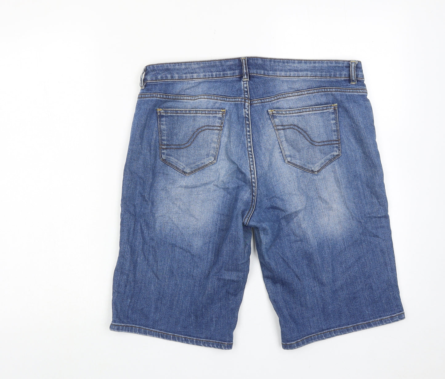 Fat Face Womens Blue Cotton Bermuda Shorts Size 12 Regular Zip